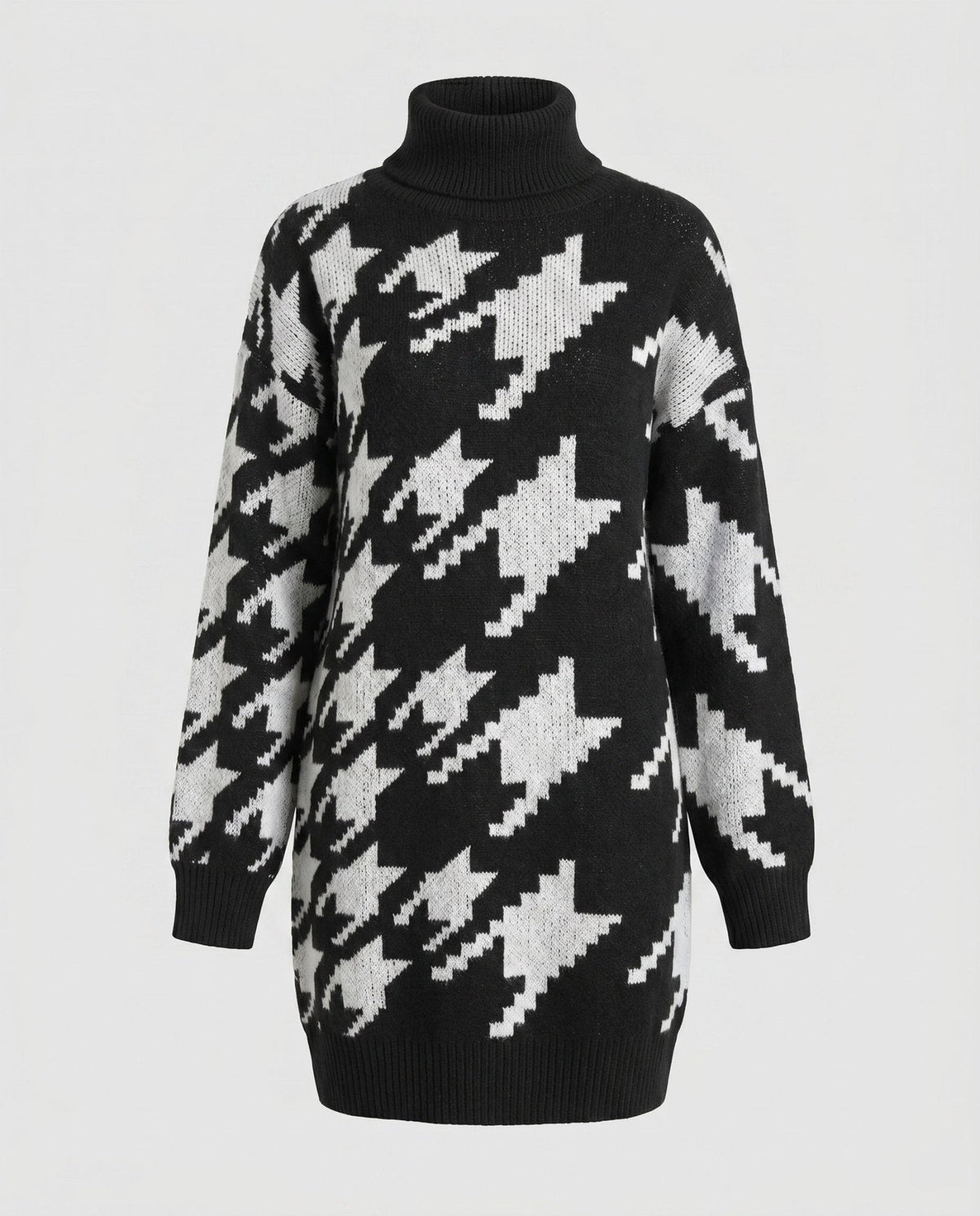 Women's knitted dress with fashionable star pattern - Chichicherry