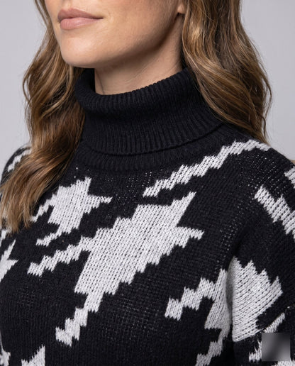 Women's knitted dress with fashionable star pattern - Chichicherry