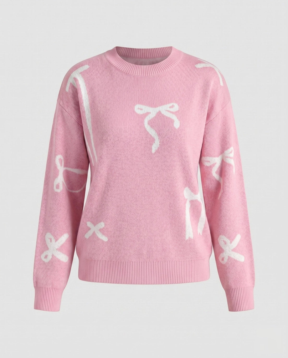 Women's knitted sweater with playful bow motifs - Chichicherry