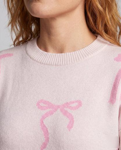 Women's knitted sweater with playful bow motifs - Chichicherry