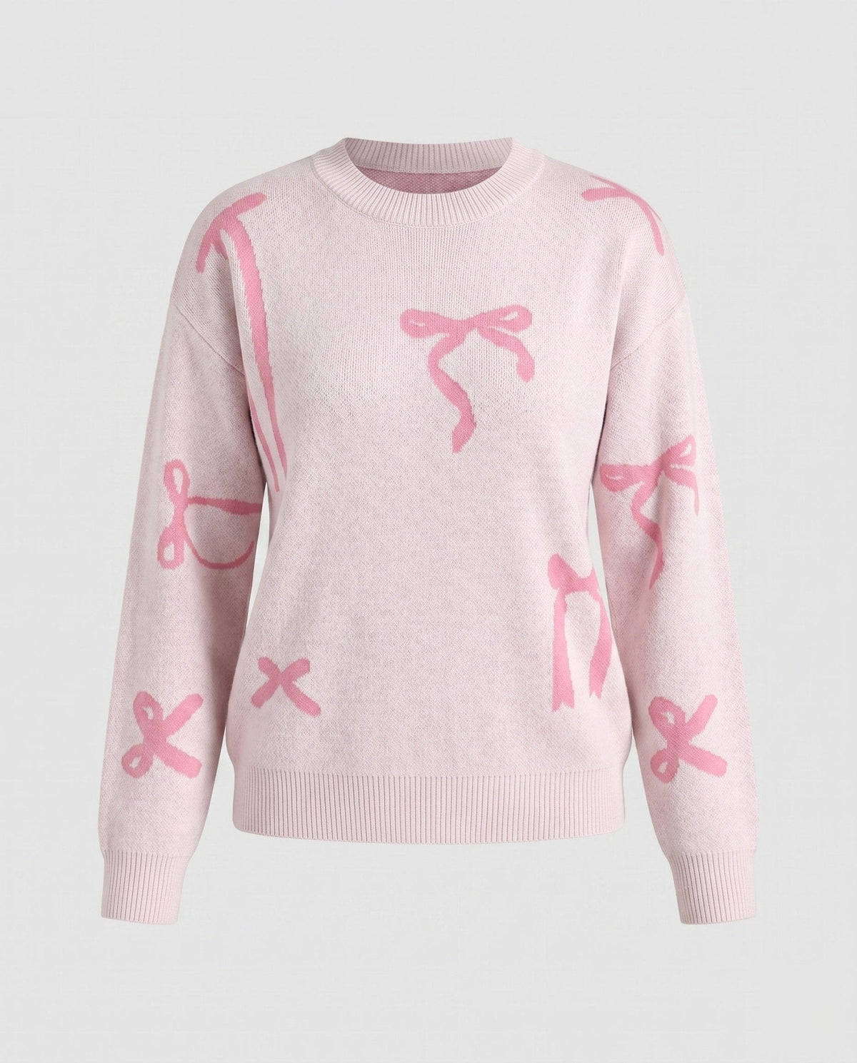 Women's knitted sweater with playful bow motifs - Chichicherry