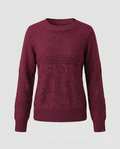 Women's knitted sweater with textured pattern and loose fit - Chichicherry