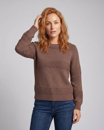 Women's knitted sweater with textured pattern and loose fit - Chichicherry