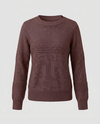 Women's knitted sweater with textured pattern and loose fit - Chichicherry