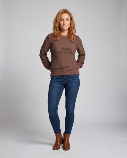 Women's knitted sweater with textured pattern and loose fit - Chichicherry