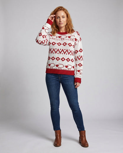 Women's knitted sweater with winter pattern and soft wearing comfort - Chichicherry