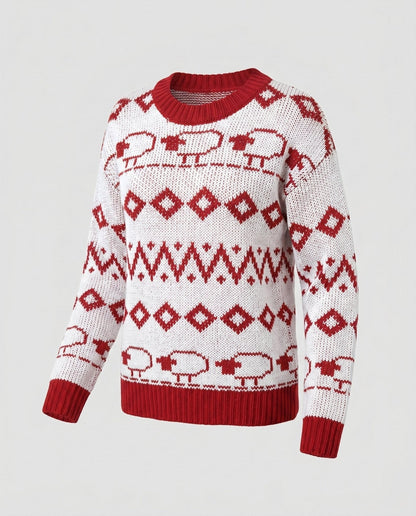Women's knitted sweater with winter pattern and soft wearing comfort - Chichicherry