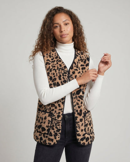 Women's knitted vest with animal pattern - Chichicherry