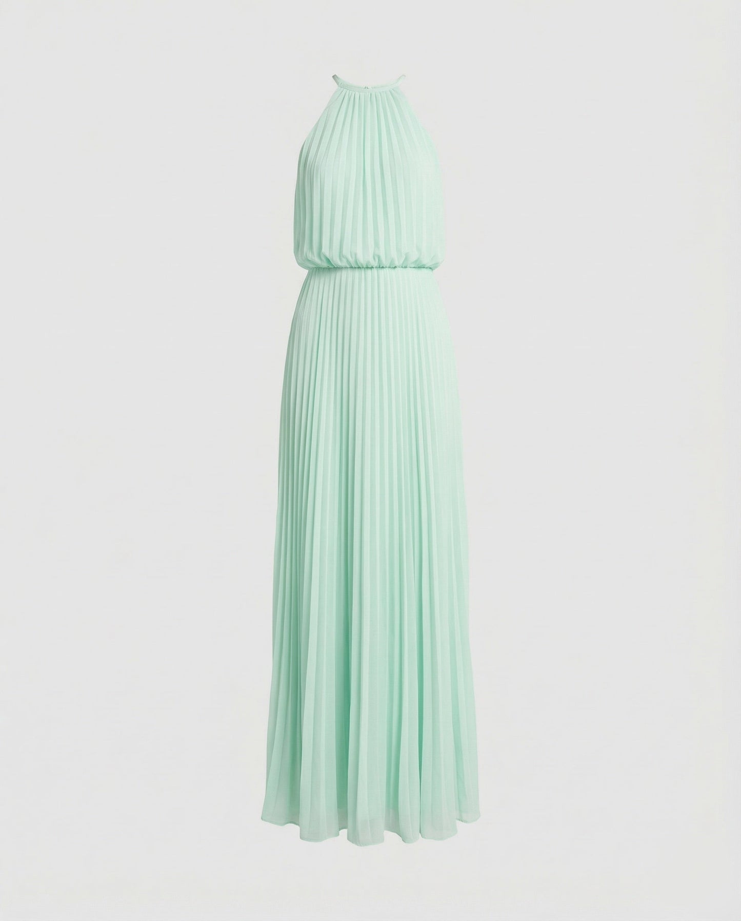 Women's Long Pleated Gala Maxi Dress - Light Blue colorway