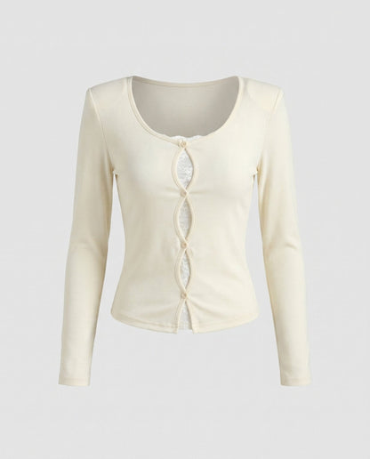 Women's Long Sleeve Blouse with Refined Button Details - Chichicherry
