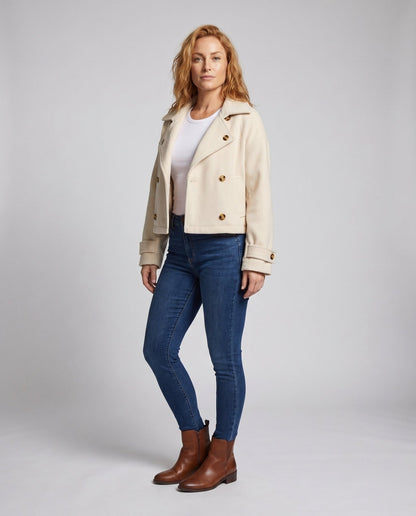 Women’s long sleeve jacket with double button placket and softly padded lining - Chichicherry