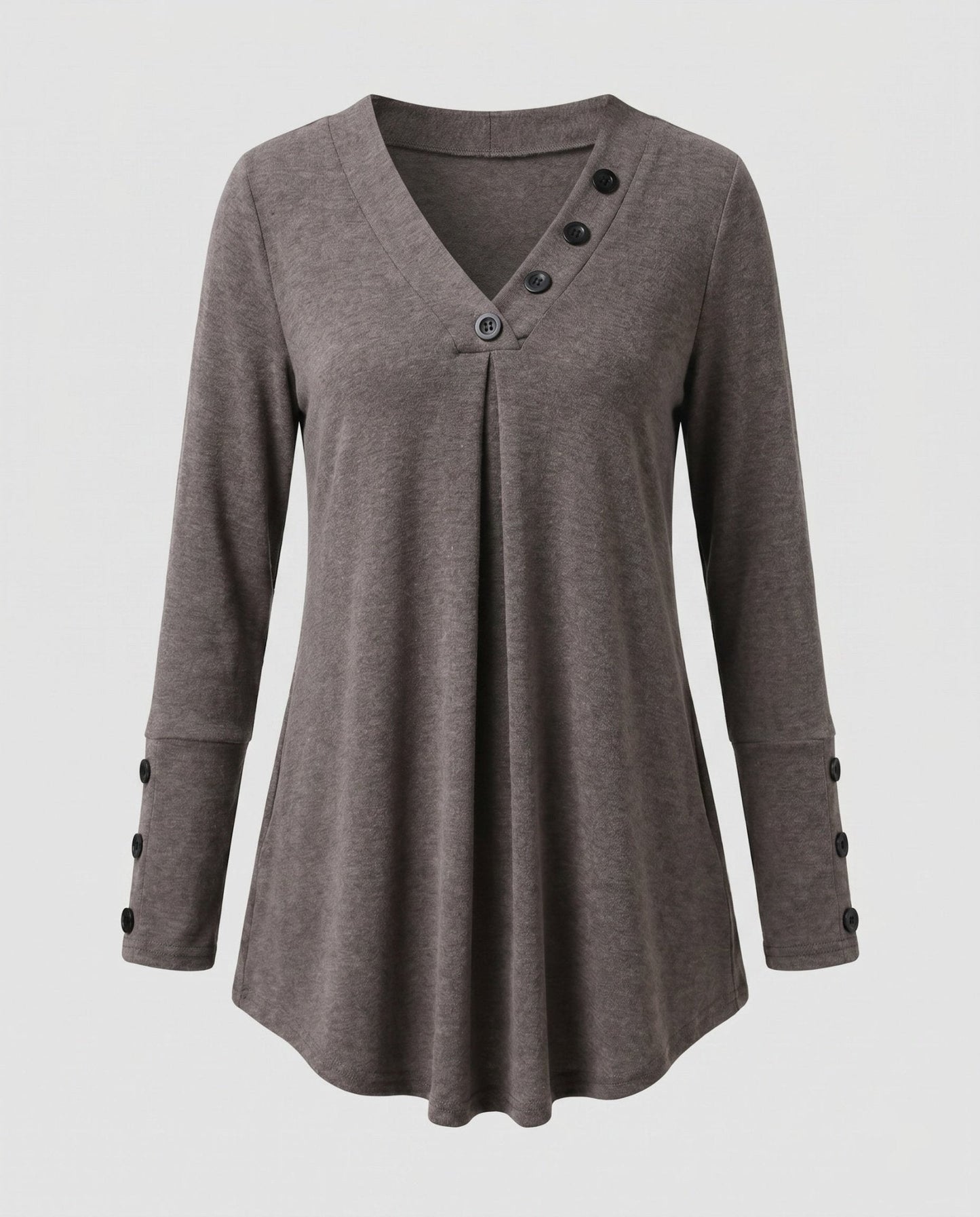 Women’s long sleeve shirt with button details and loose fit - Chichicherry
