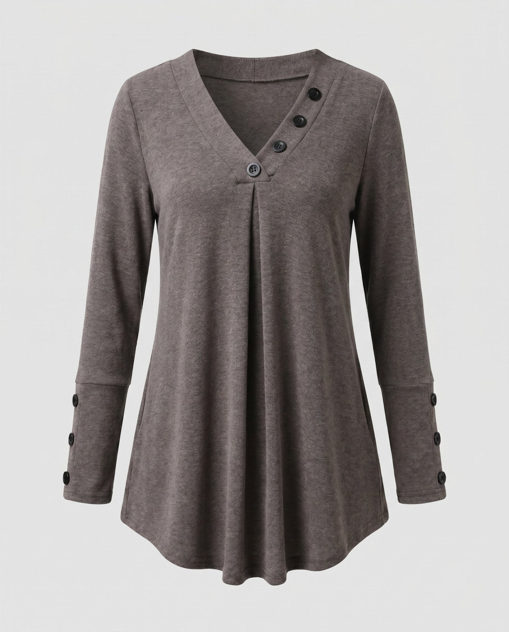 Women’s long sleeve shirt with button details and loose fit - Chichicherry