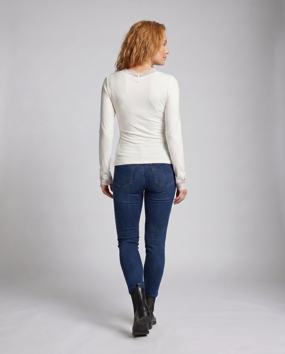 Women's Long Sleeve Shirt with Delicate Lace Accents - Chichicherry