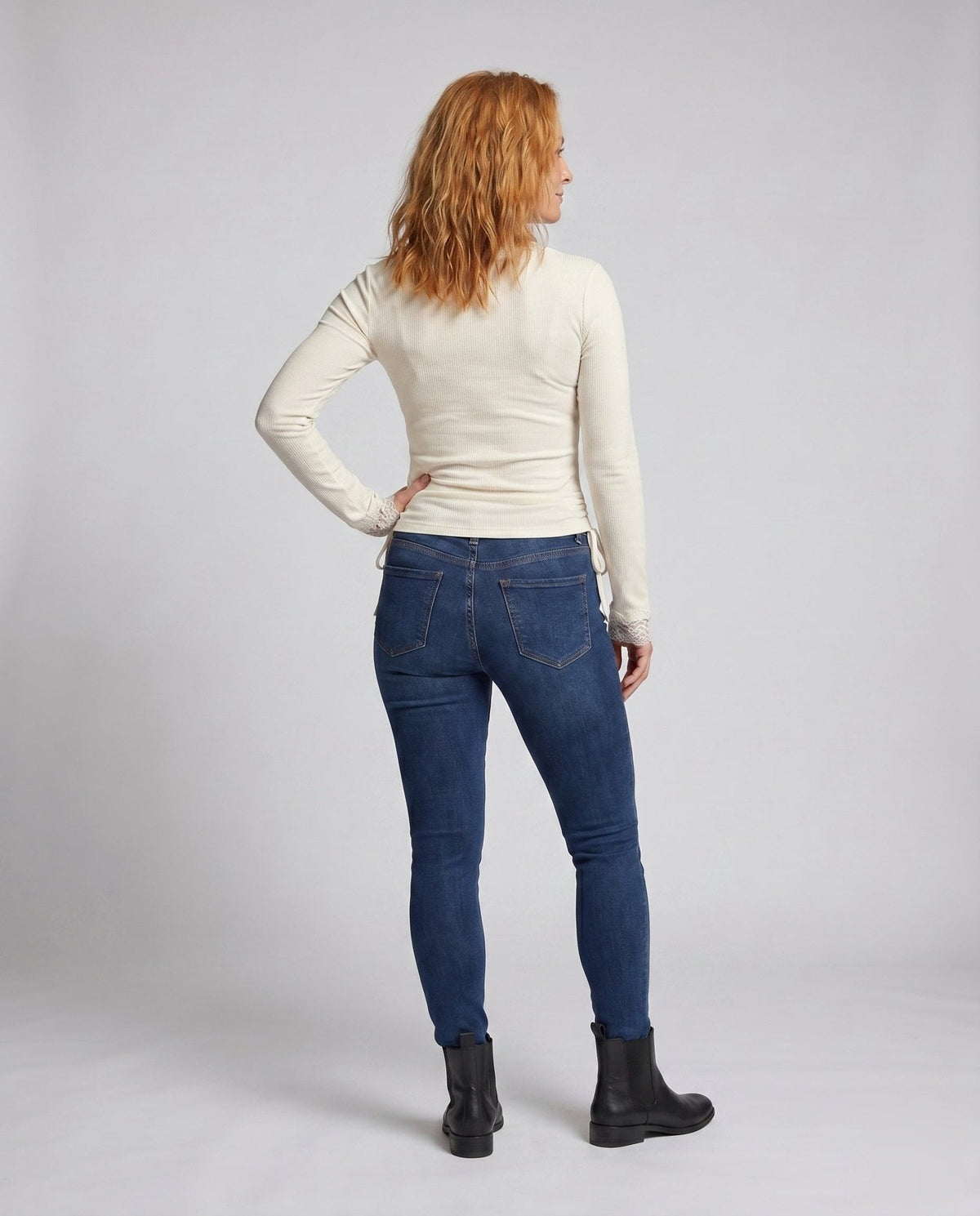Women's Long Sleeve Shirt with Delicate Lace Trim - Chichicherry