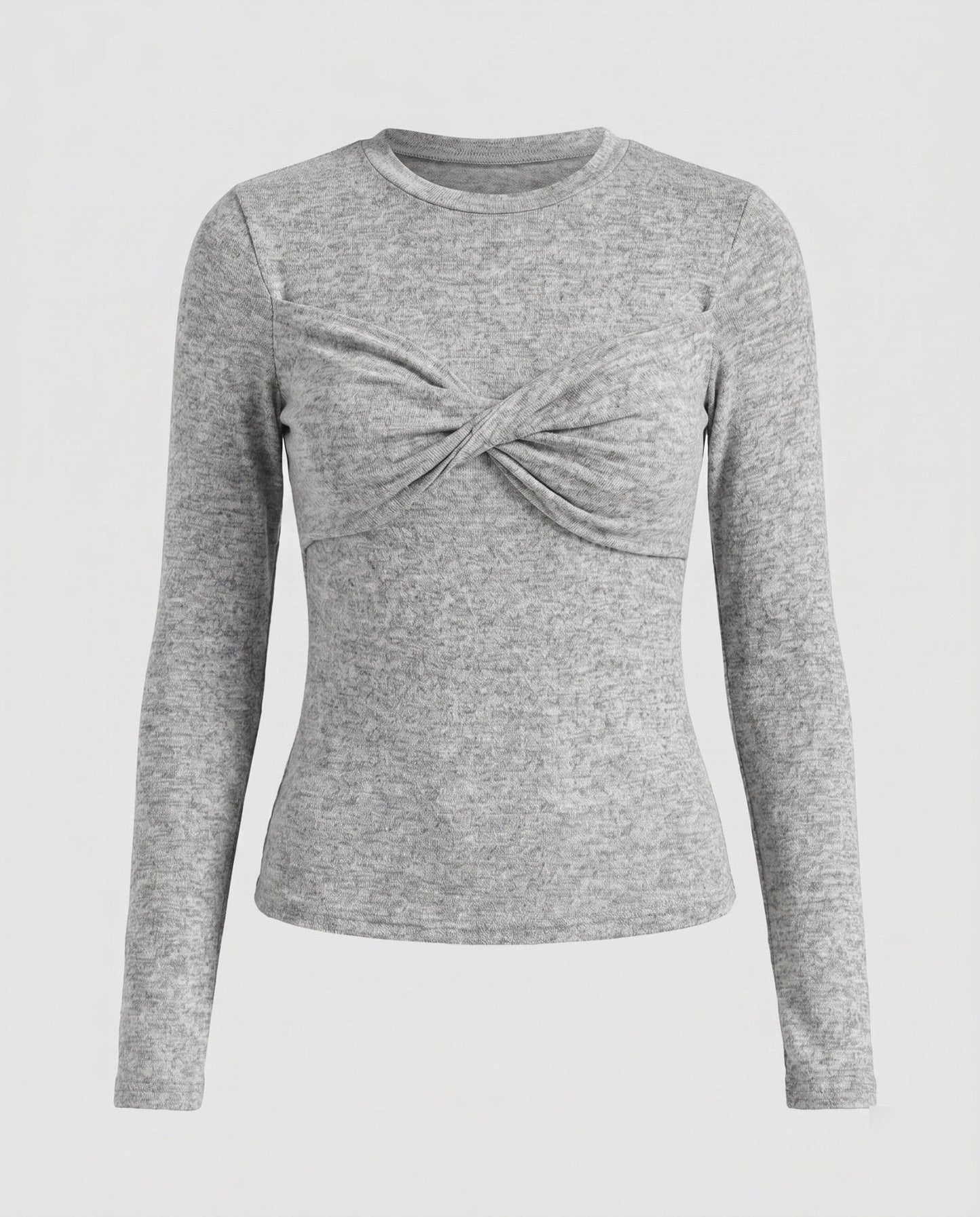 Women's Long Sleeve Shirt with Stylish Knot Design - Chichicherry