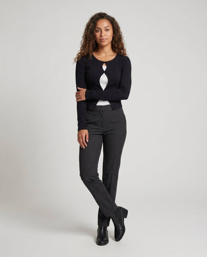Women’s long-sleeve shirt with unique neckline and polka dot design - Chichicherry