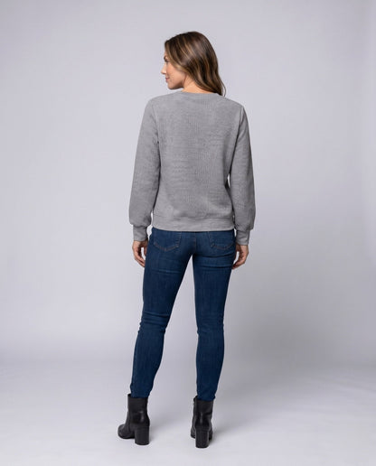 Women's Loose-Fit Pullover with Textured Design - Chichicherry