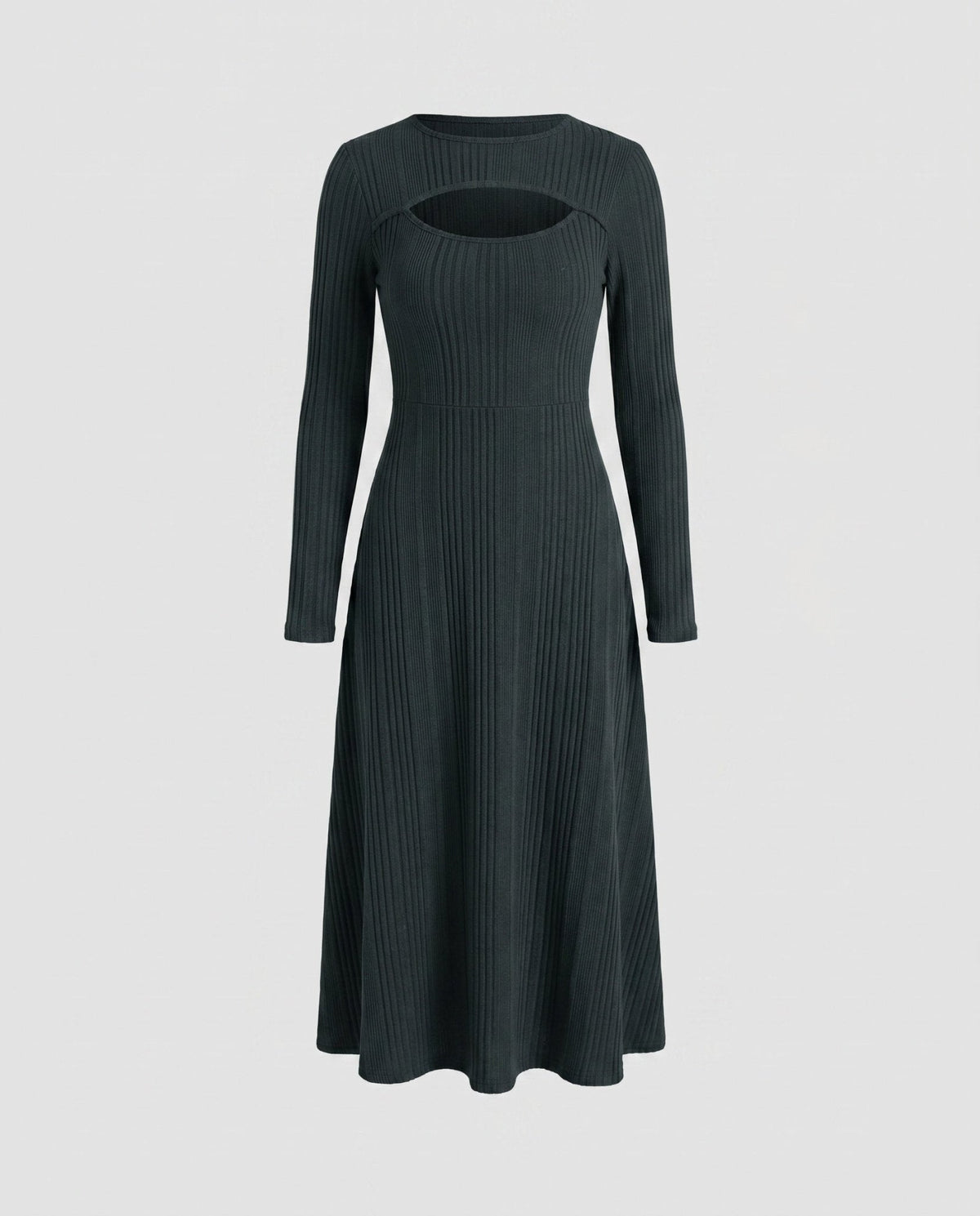 Women's maxi dress with asymmetric hem and elegant cut-out details - Chichicherry