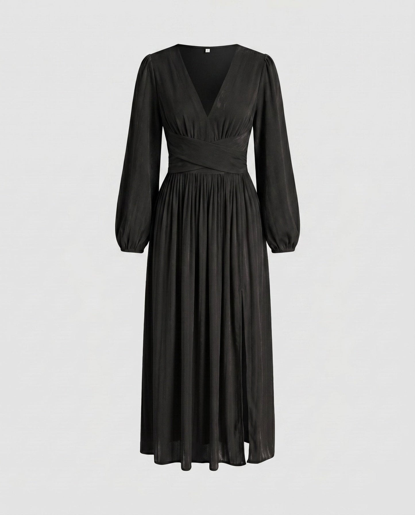 Women's maxi dress with elegant V-neck and casual ruffle hem - Chichicherry
