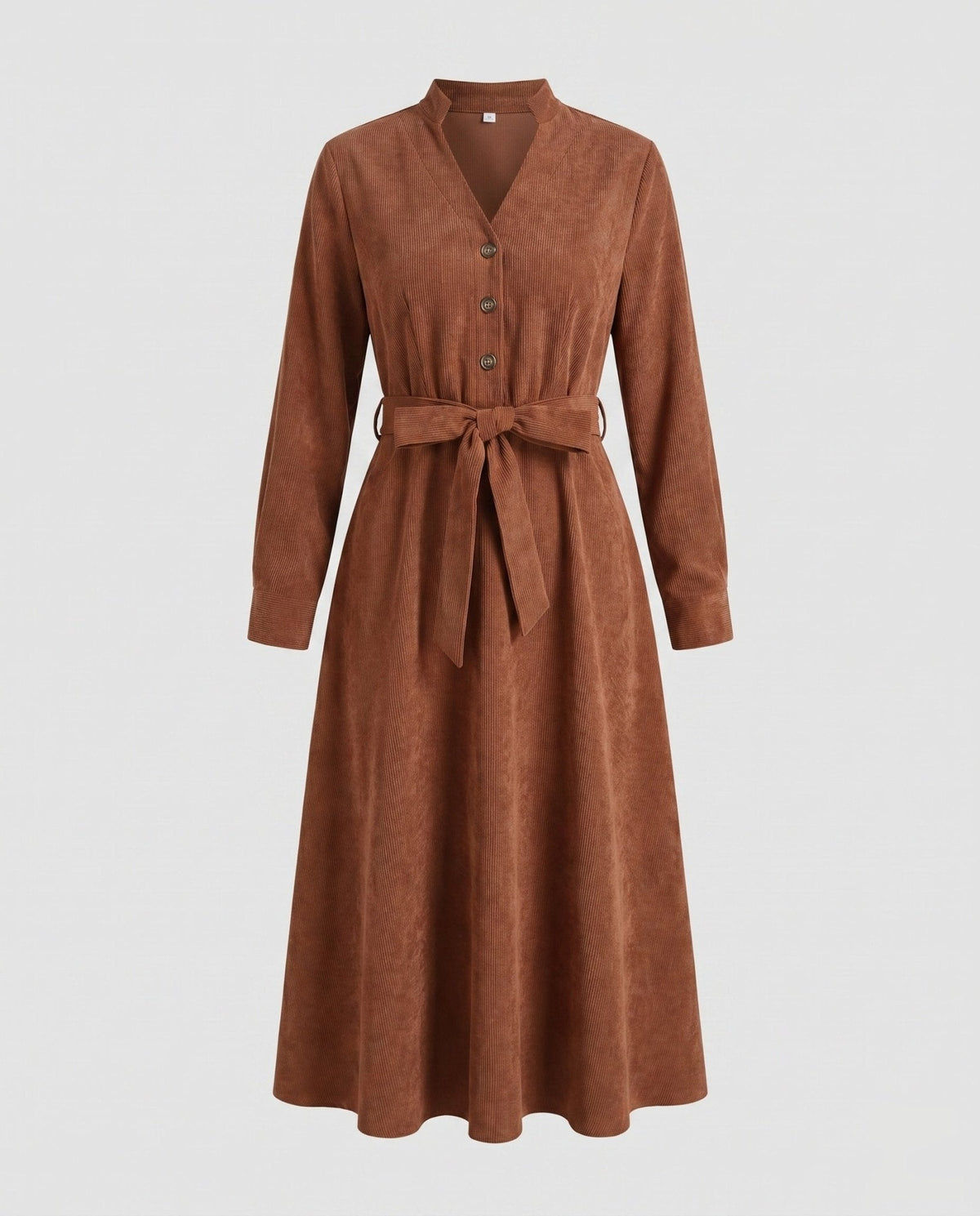 Women's maxi dress with tailored cut and elegant button placket - Chichicherry
