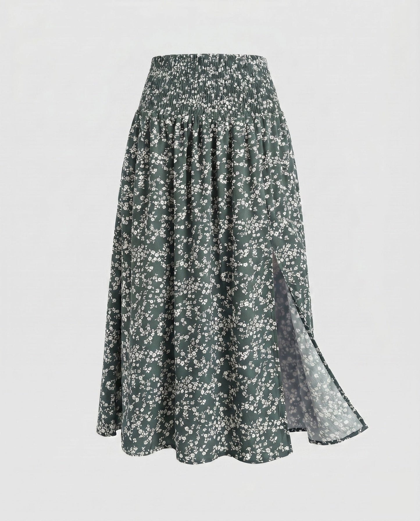 Women's maxi skirt with floral design and elastic waistband - Chichicherry