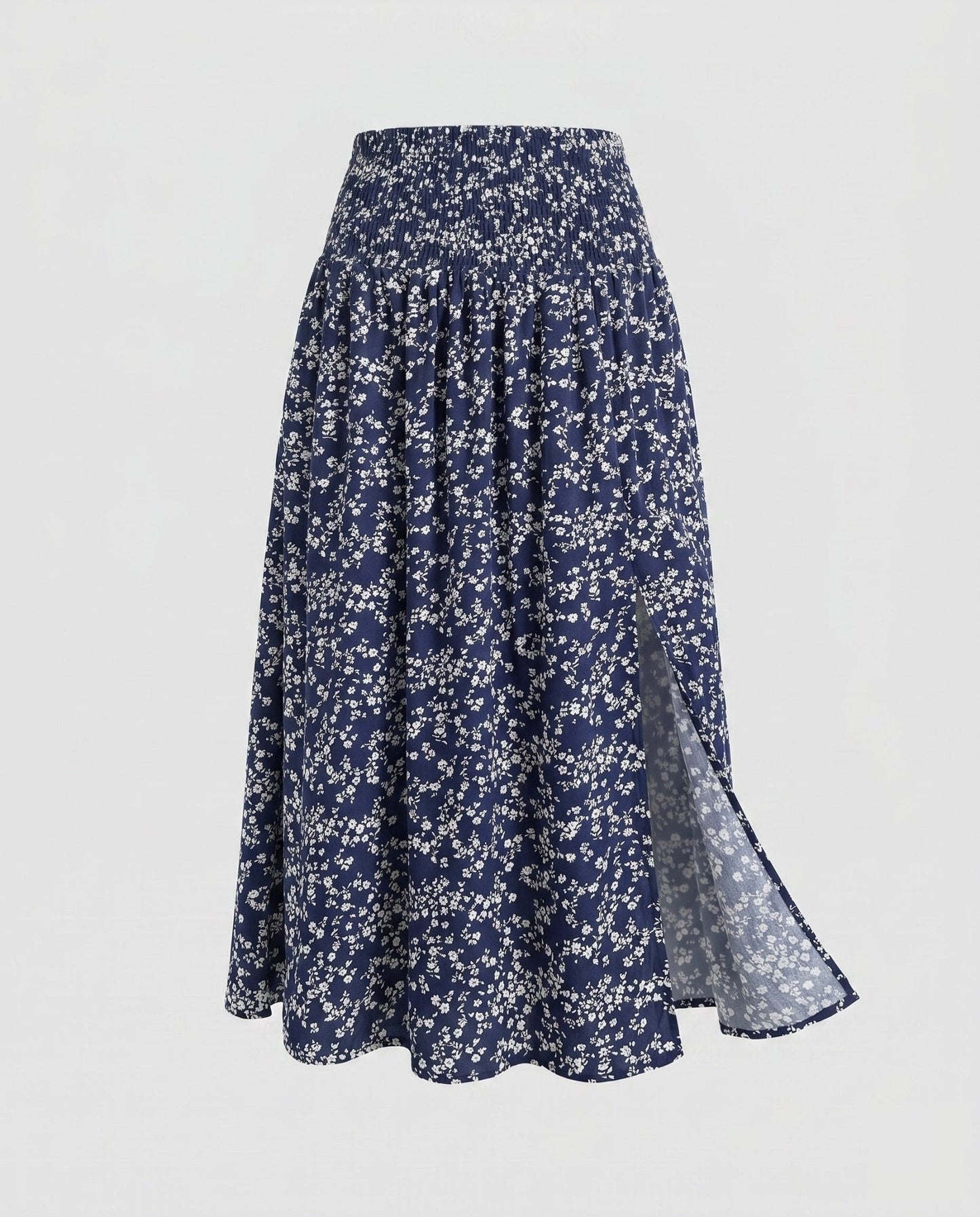 Women's maxi skirt with floral design and elastic waistband - Chichicherry