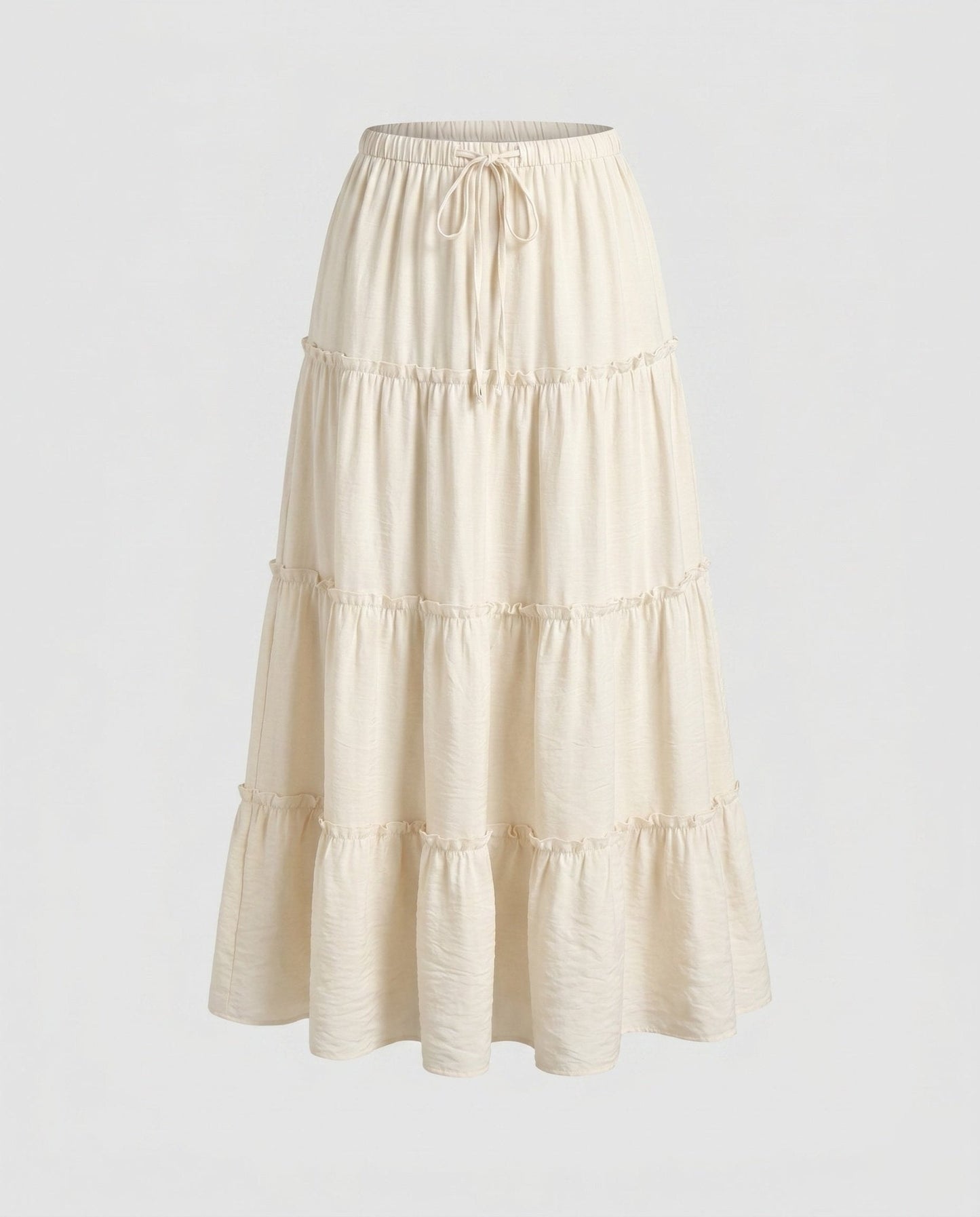 Women’s maxi skirt with lined ruffle and elastic waistband - Chichicherry