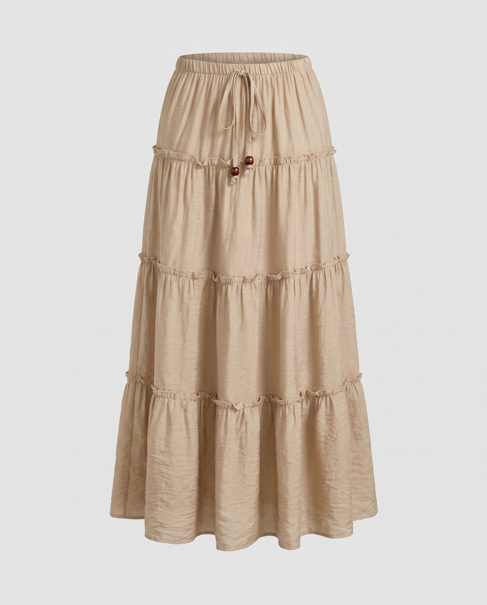 Women's maxi skirt with voluminous tiers and elastic waistband - Chichicherry