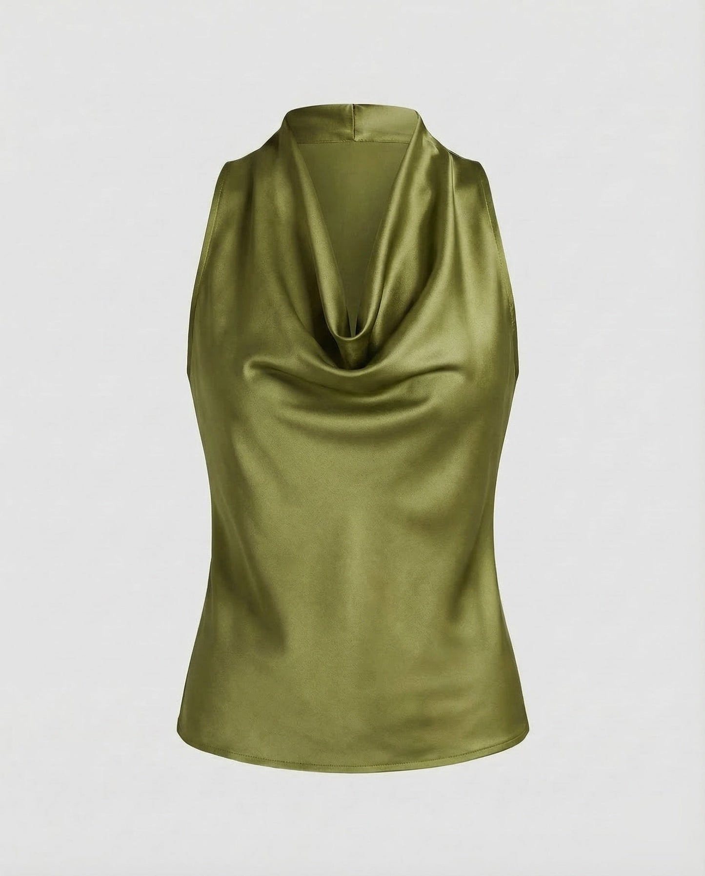 Women's Neck Scarf Top Satin - Apricot colorway