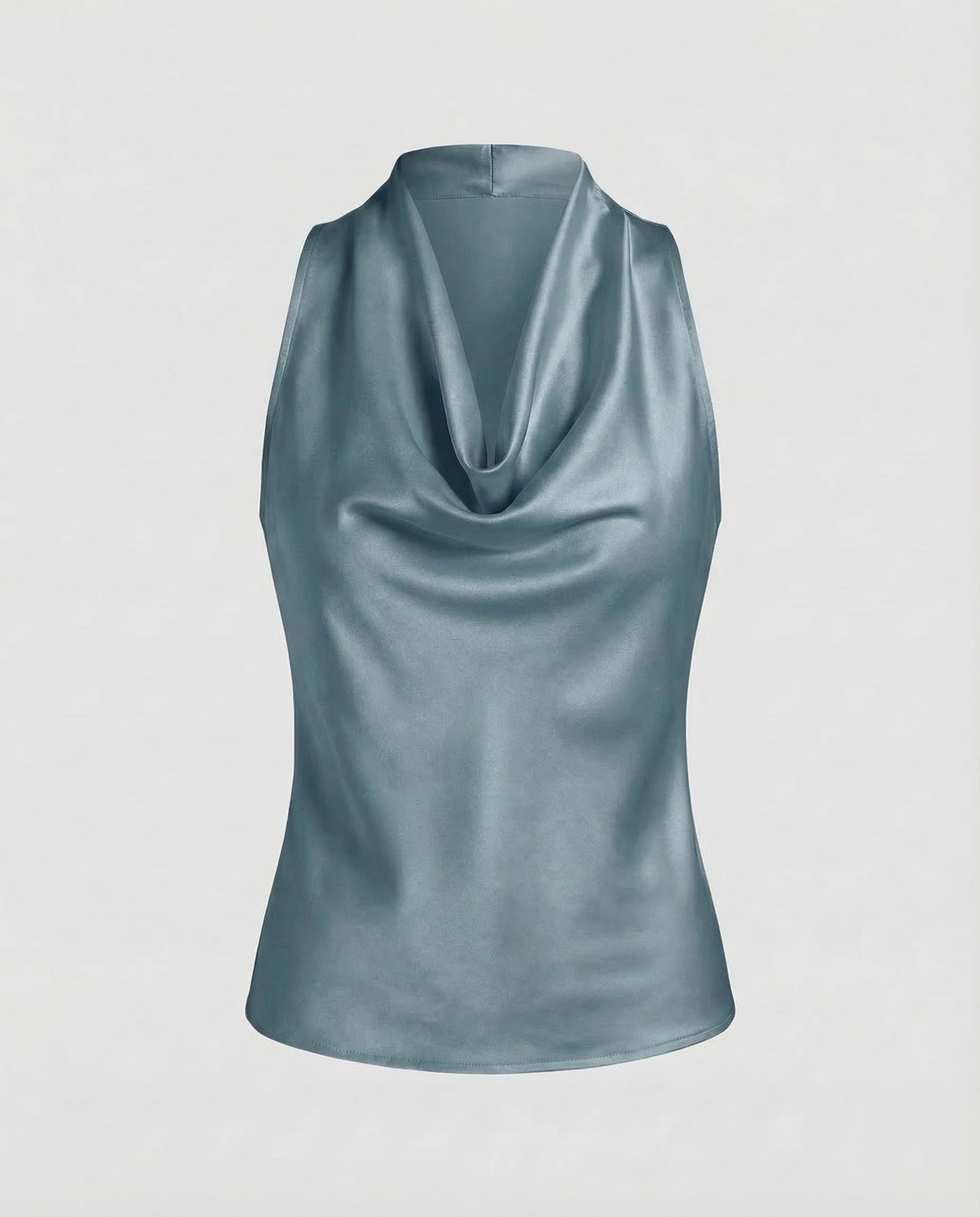 Women's Neck Scarf Top Satin - Blue colorway