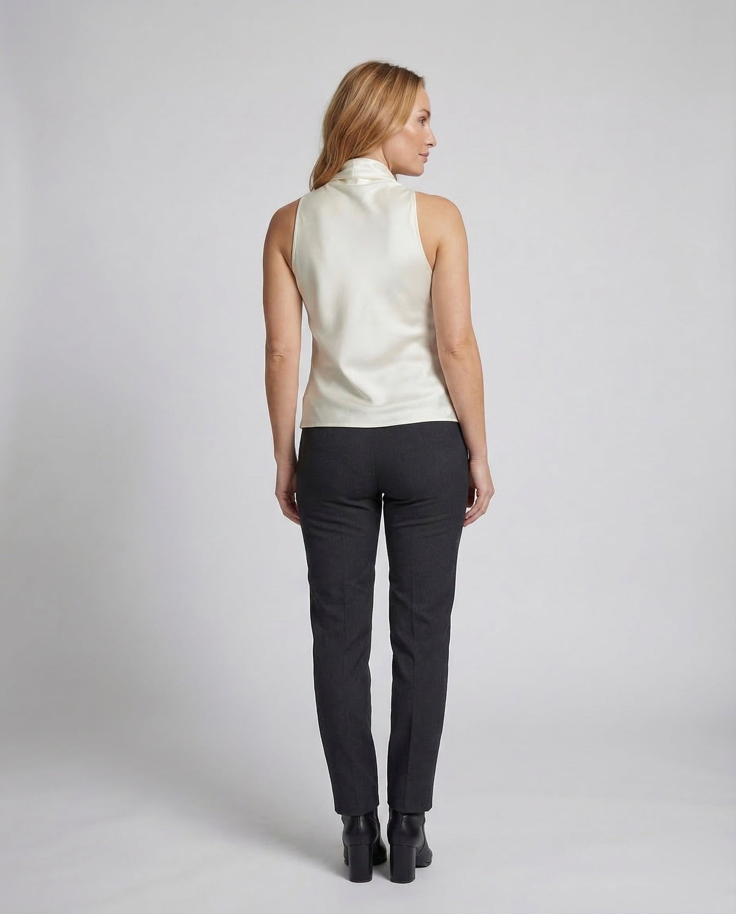 Women's Neck Scarf Top Satin - back view