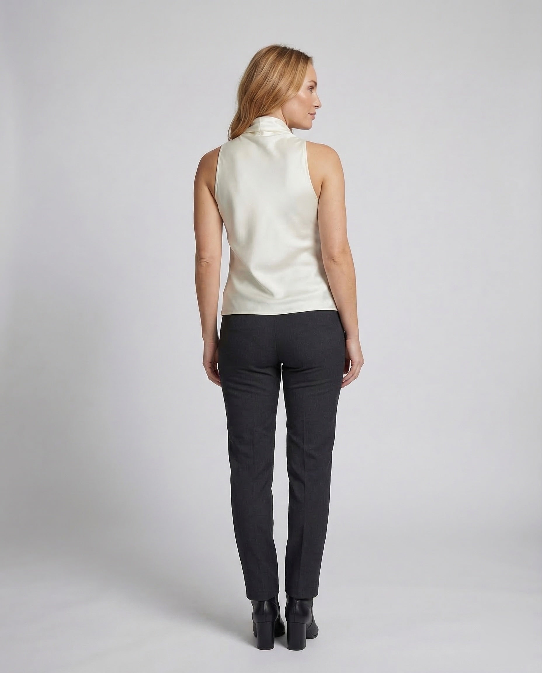 Women's Neck Scarf Top Satin - back view