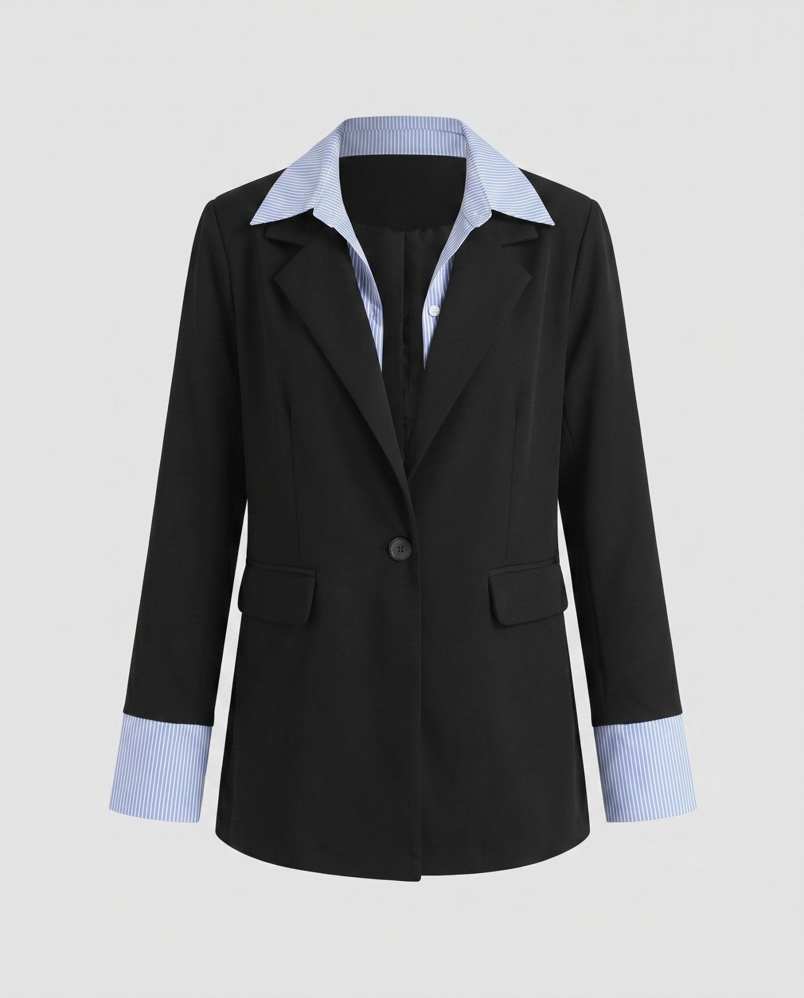 Women's oversized blazer with elegant collar and practical pockets - Chichicherry