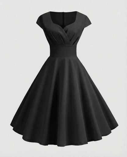 Women's Retro Swing Dress Tailored Corset - Black colorway