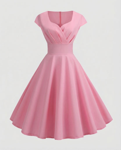 Women's Retro Swing Dress Tailored Corset - Pink colorway
