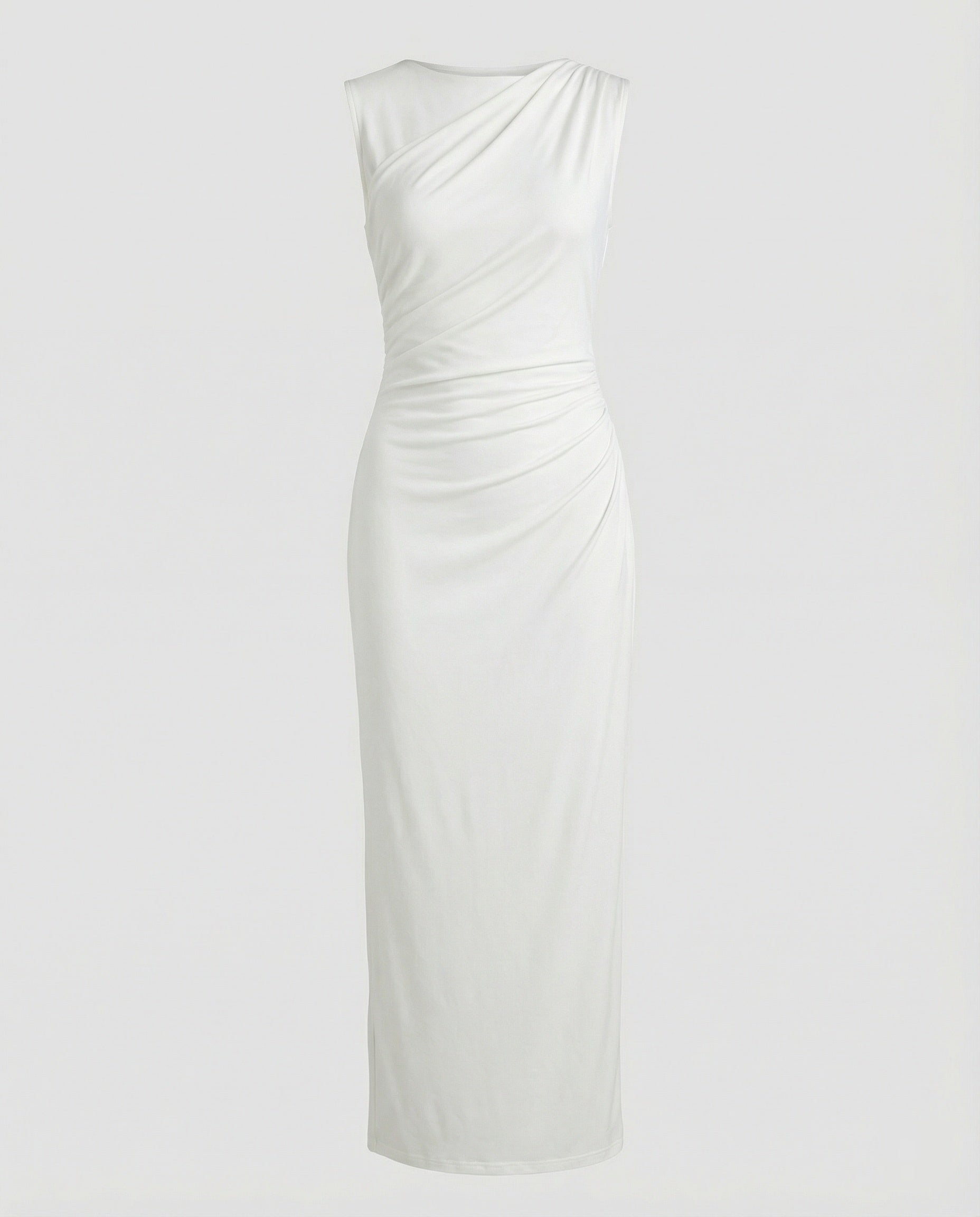 Women's Satin Maxi Dress with Draping - product photo