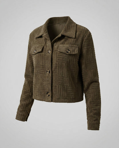 Women's short jacket with textured design and practical pockets - Chichicherry