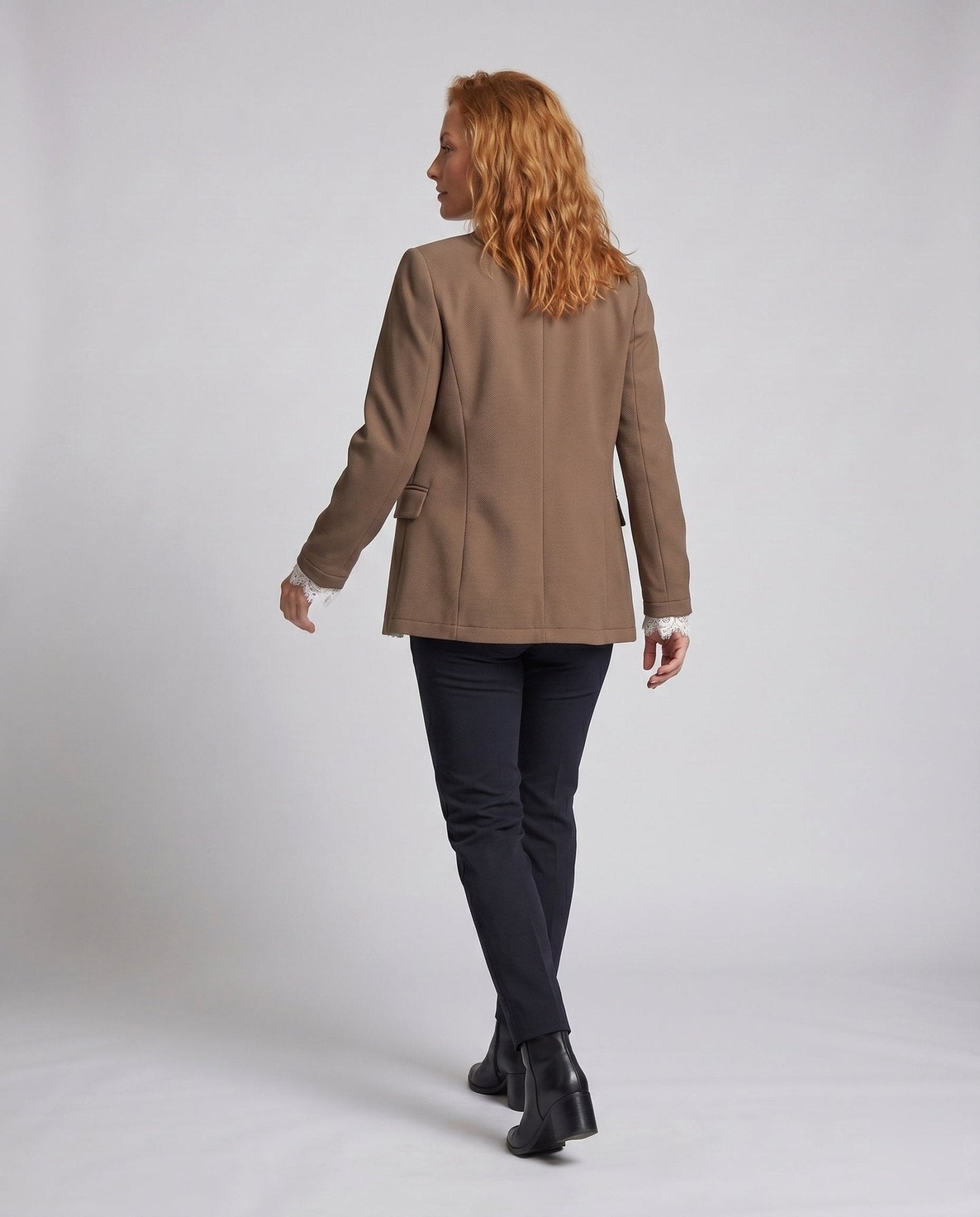 Women’s stylish blazer jacket with elegant lace detailing - Chichicherry