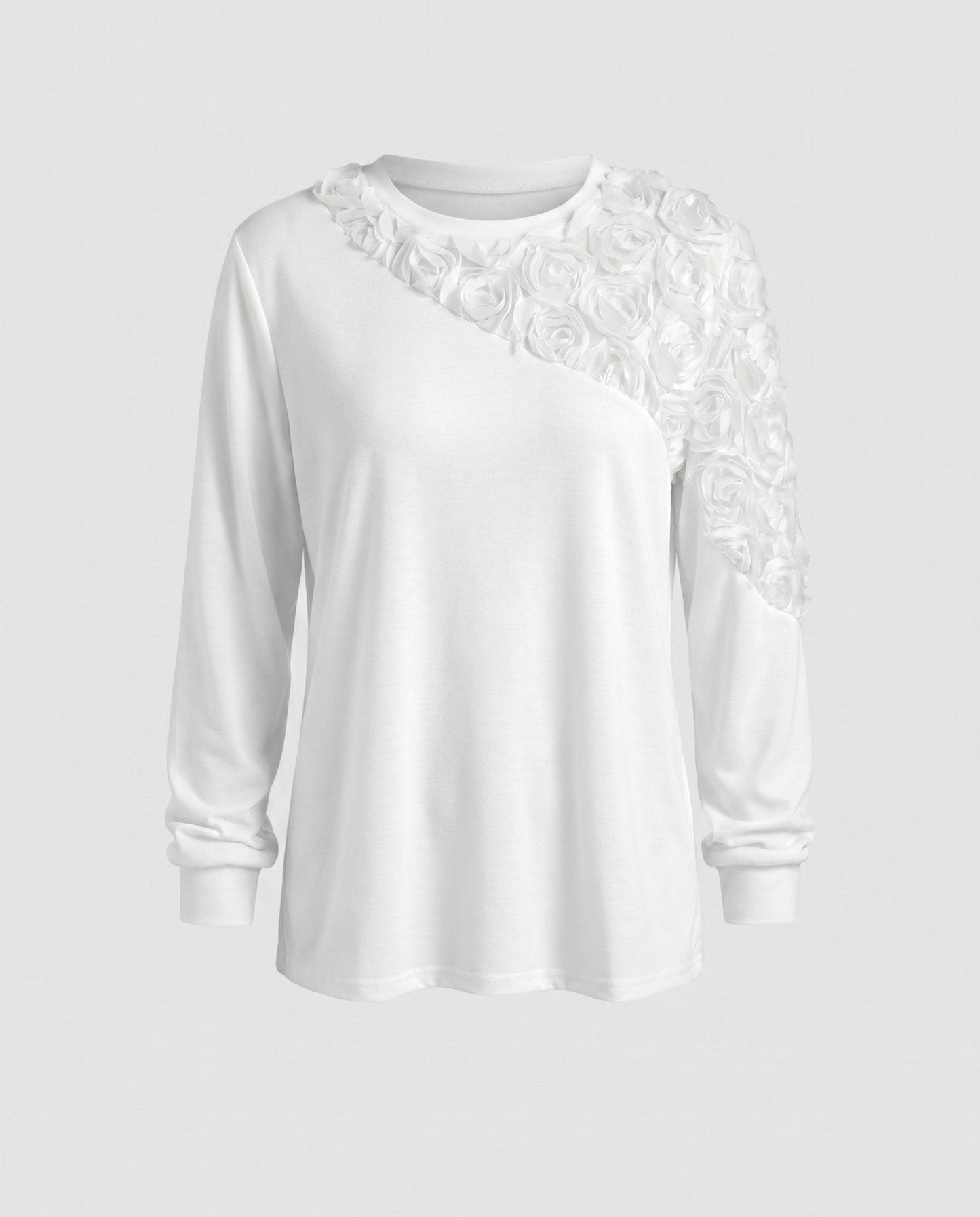 Women's sweatshirt with elegant floral details - Chichicherry