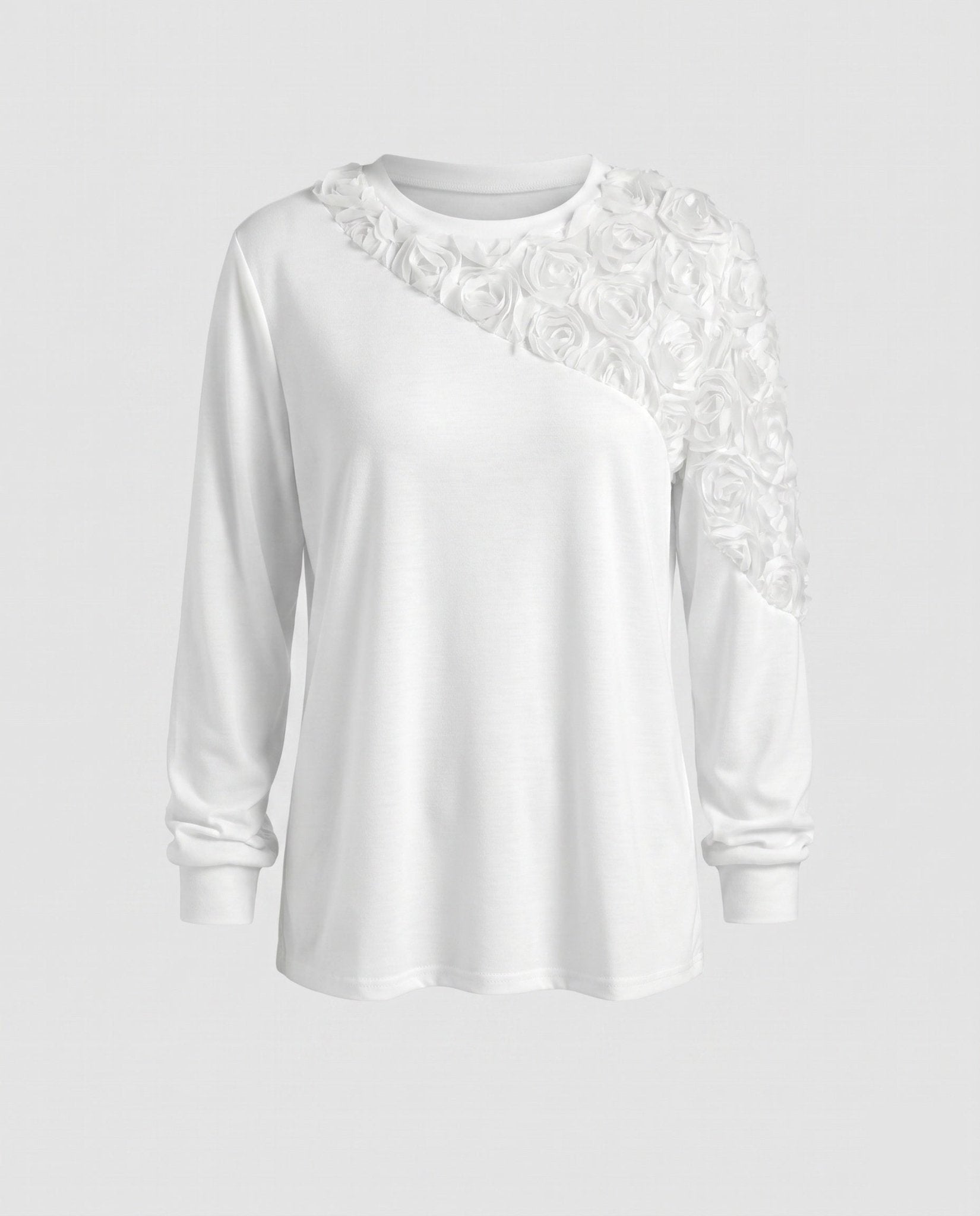 Women's sweatshirt with elegant floral details - Chichicherry
