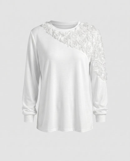 Women's sweatshirt with elegant floral details - Chichicherry