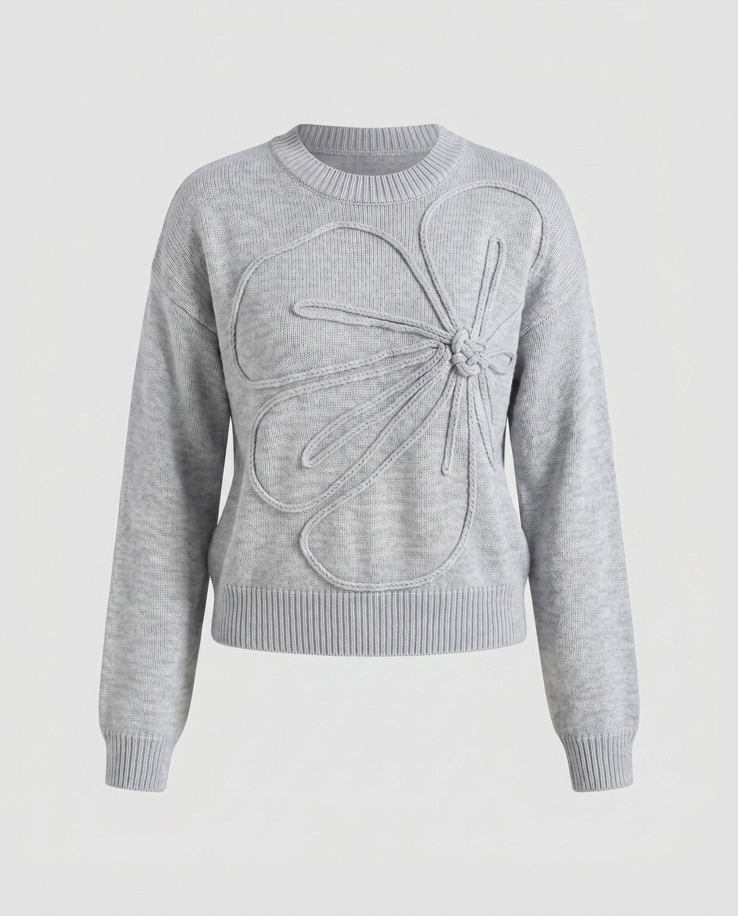 Women's sweatshirt with elegant floral embroidery insert - Chichicherry