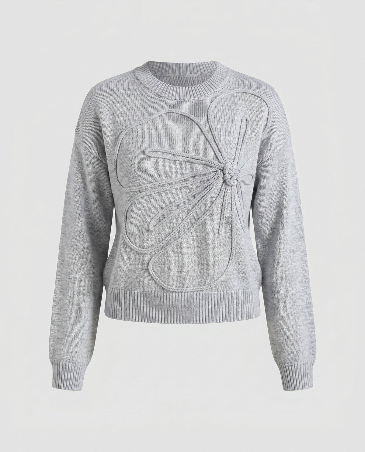 Women's sweatshirt with elegant floral embroidery insert - Chichicherry
