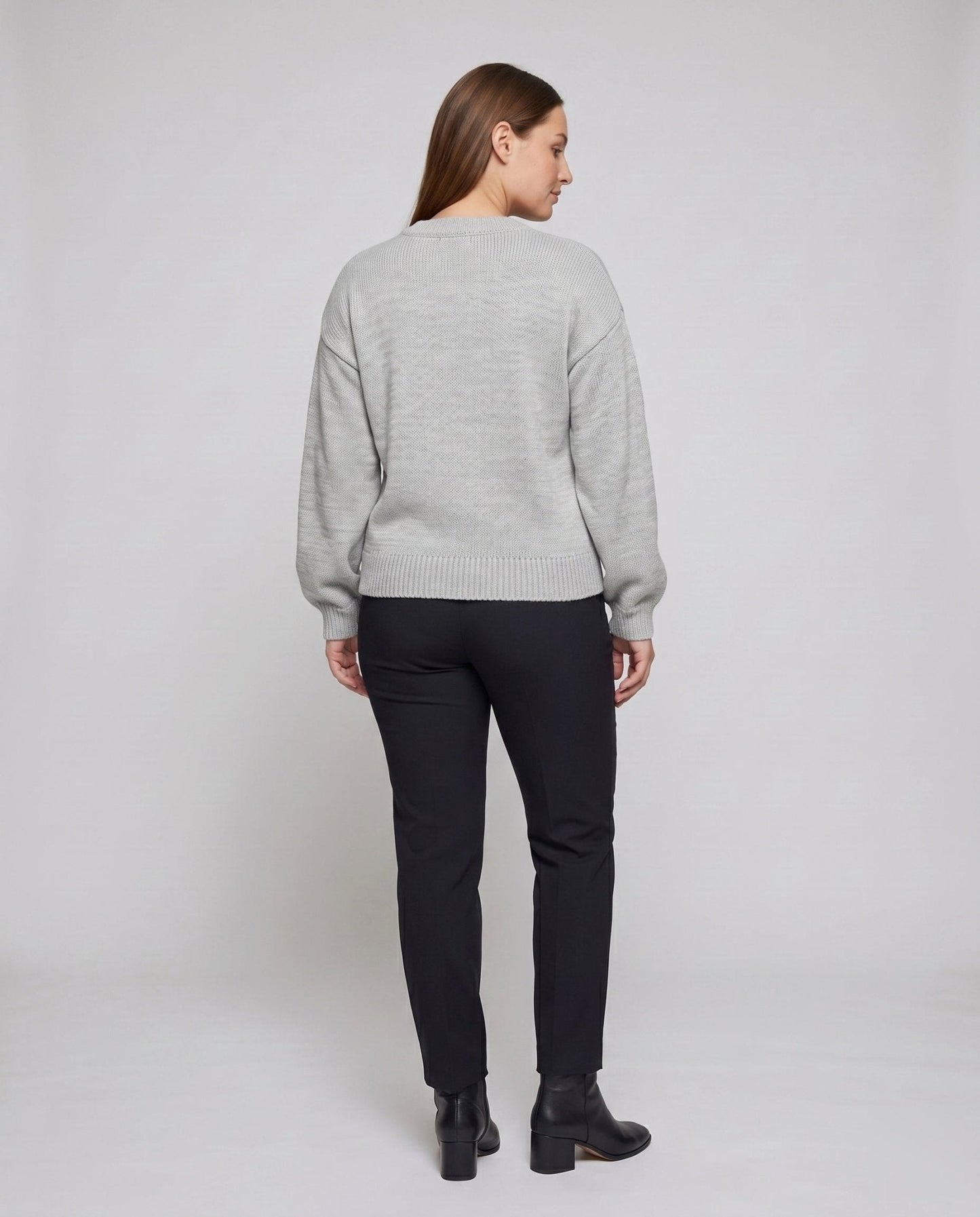 Women's sweatshirt with elegant floral embroidery insert - Chichicherry