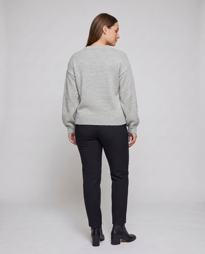 Women's sweatshirt with elegant floral embroidery insert - Chichicherry