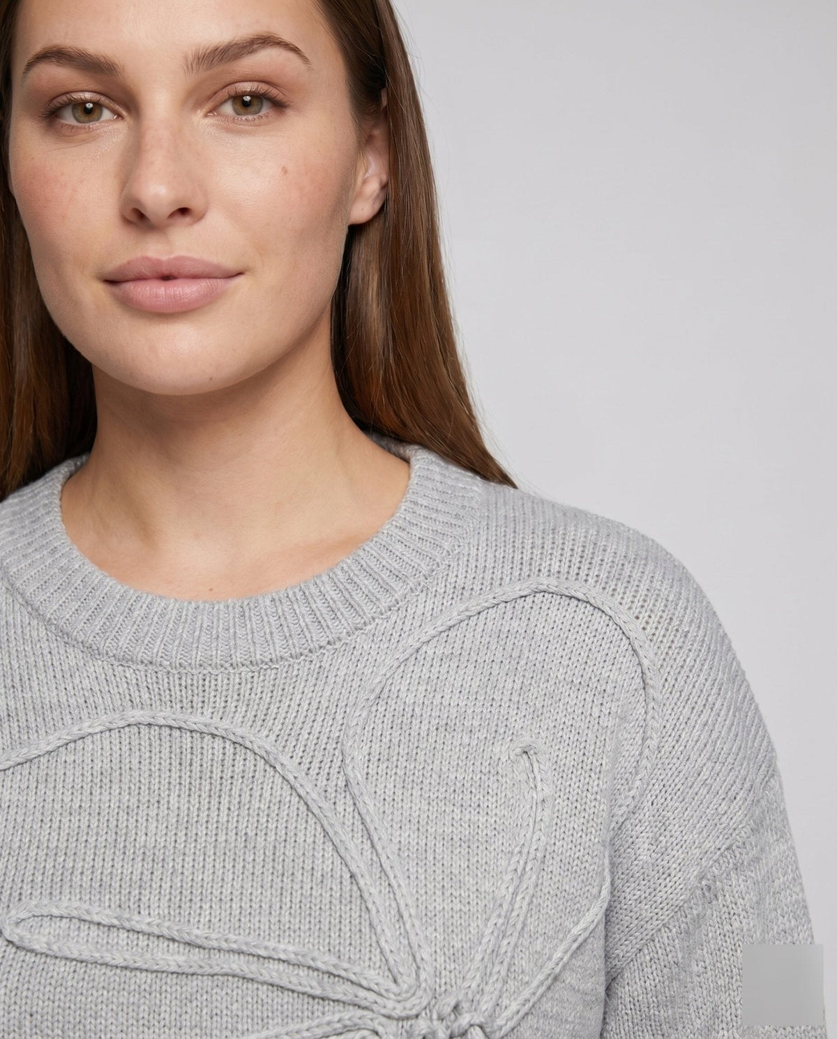 Women's sweatshirt with elegant floral embroidery insert - Chichicherry