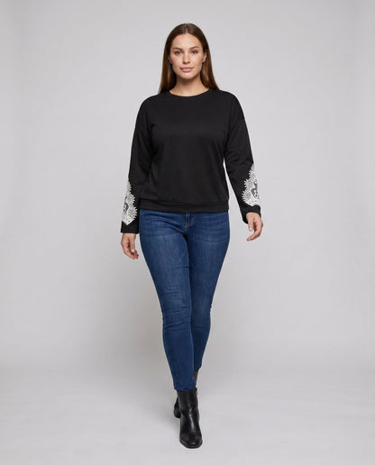 Women’s sweatshirt with elegant lace trim - Chichicherry