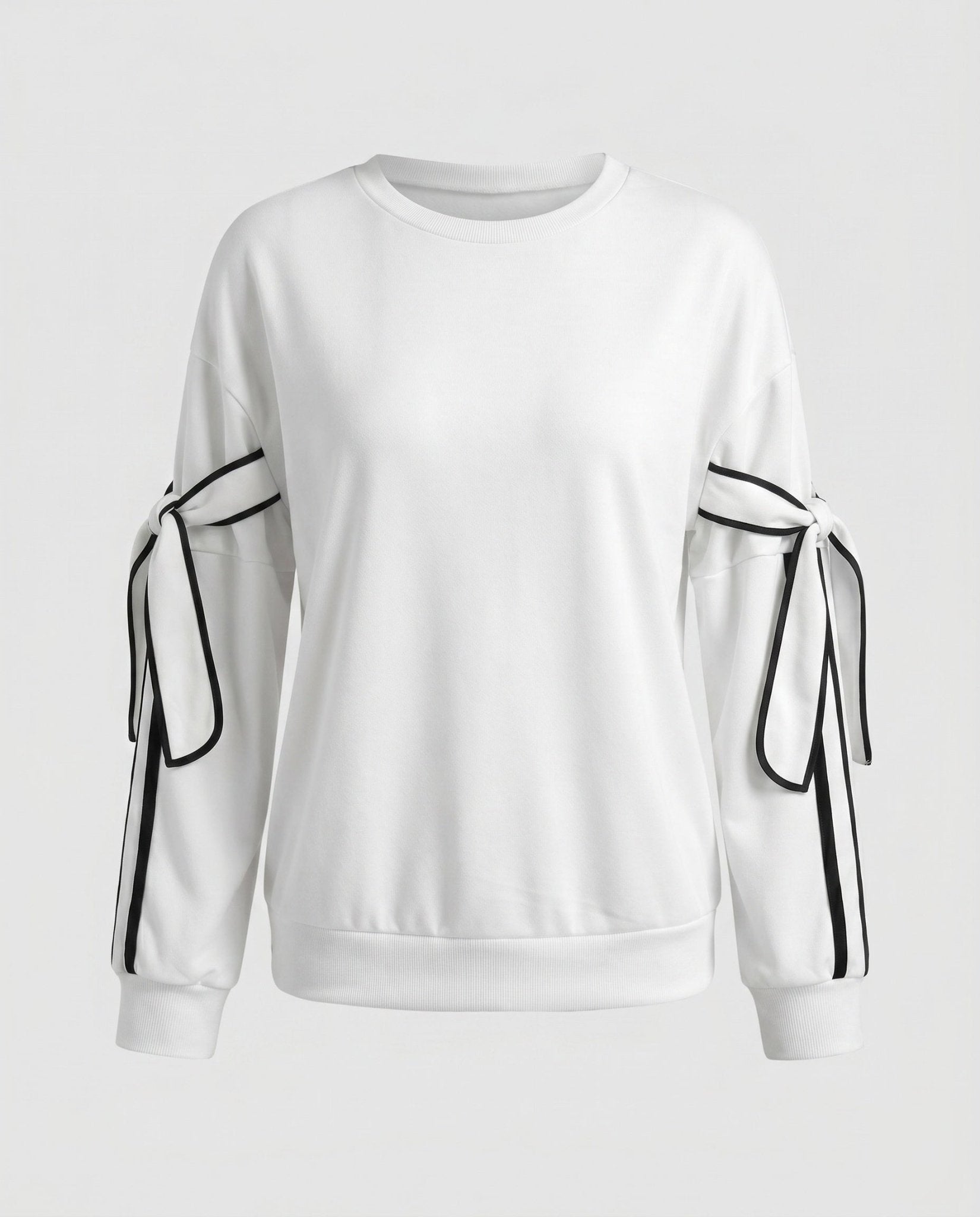 Women’s sweatshirt with fashionable bow details and contrasting accents - Chichicherry