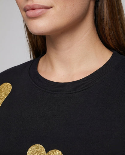 Women's sweatshirt with fashionable heart design and casual fit - Chichicherry
